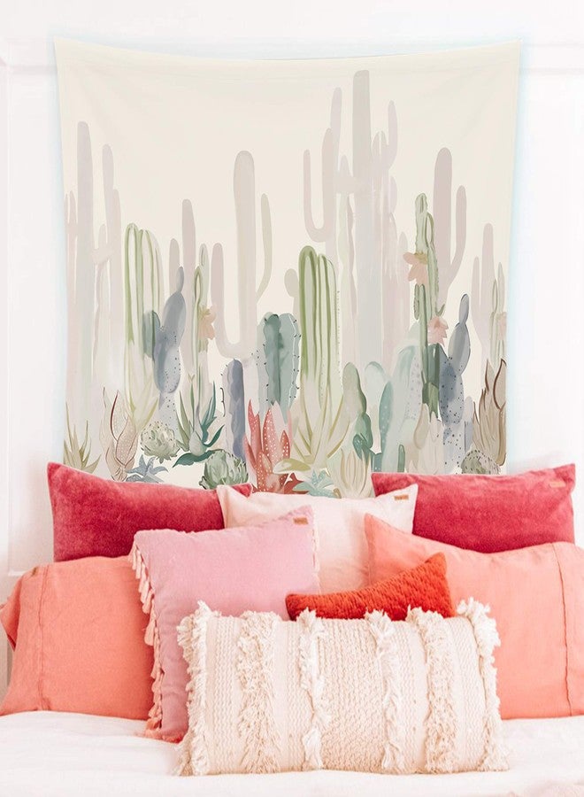 Manicer Cactus Tapestry, Colorful Plant Herbs Botanical Tapestry Wall Hanging Nature Scenery Tapestries Art Print Mural for Bedroom Living Room Home Décor - 59.1" x 80" - Image 5